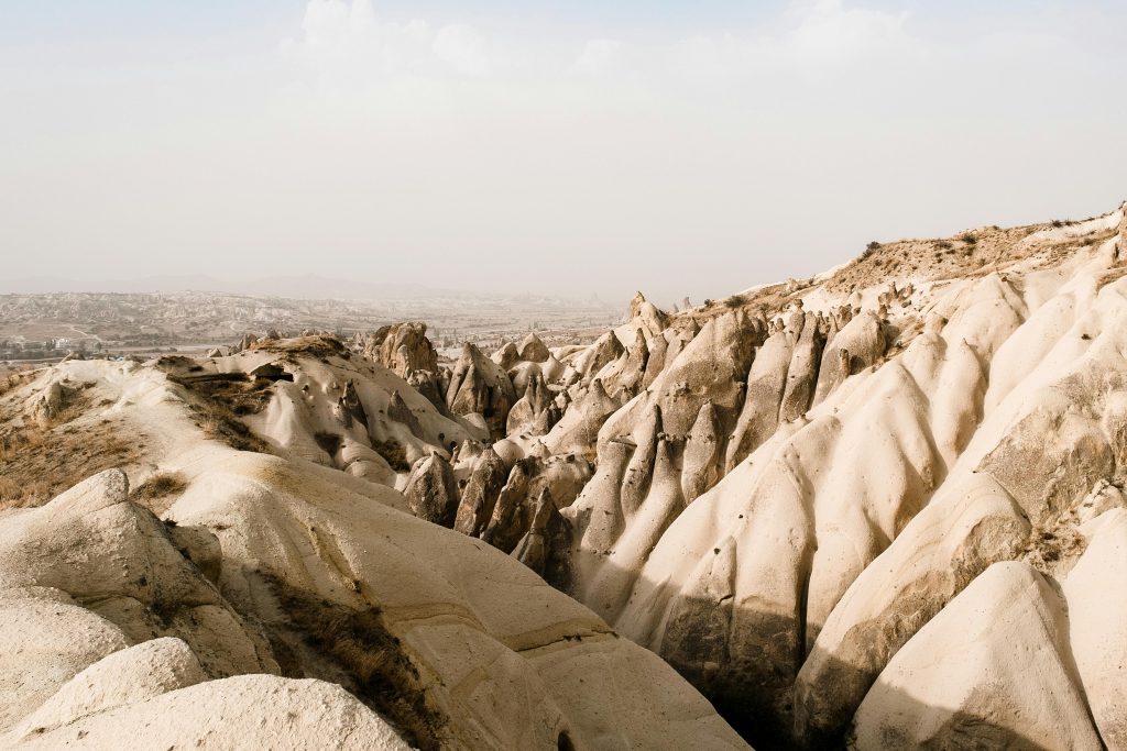 Breathtaking natural rock formations in Cappadocia, Turkey, showcasing geological beauty.